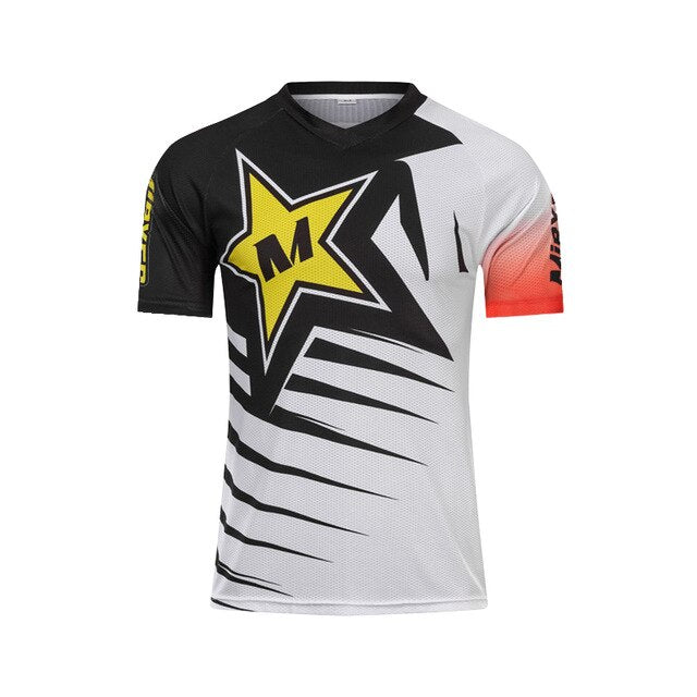 Quick Dry Short Sleeve Downhill Jerseys Mountain Bike T-Shirt Motocross Sports Wear Cycling Jerseys Men Summer Bike BMX DH Shirt