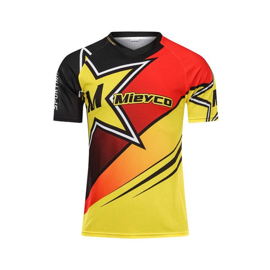 Quick Dry Short Sleeve Downhill Jerseys Mountain Bike T-Shirt Motocross Sports Wear Cycling Jerseys Men Summer Bike BMX DH Shirt