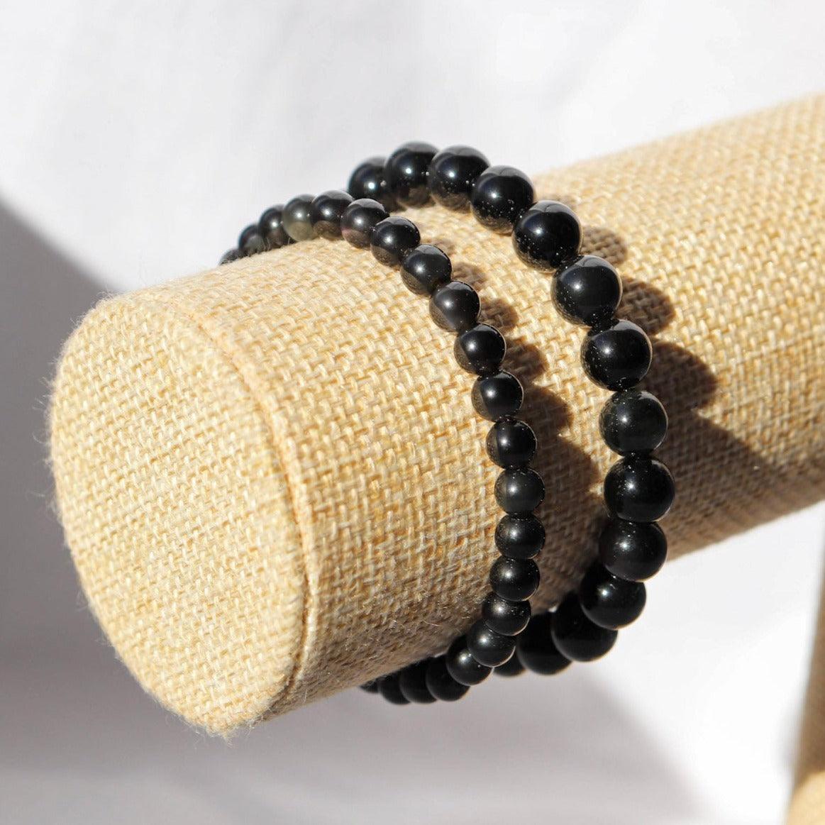 Bracelet en Obsidienne noire