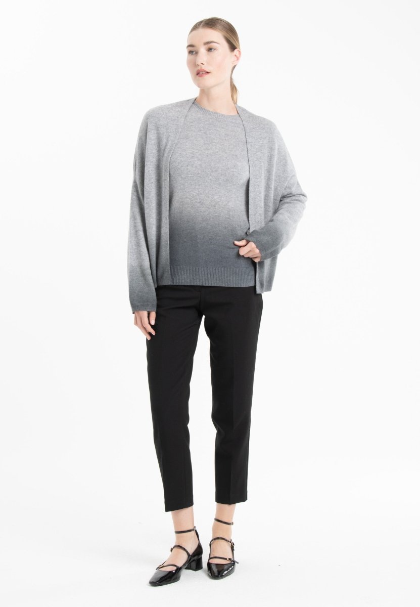 Gilet cachemire gris clair/gris anthracite femme - NAMI 12
