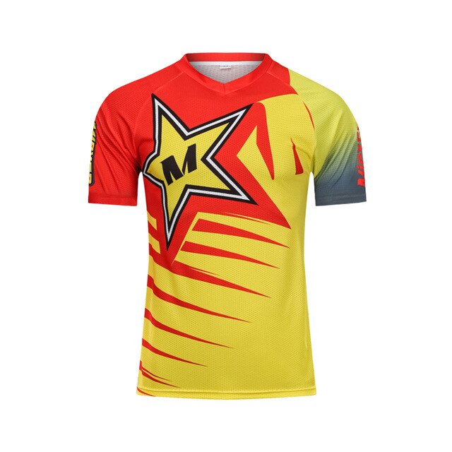 Quick Dry Short Sleeve Downhill Jerseys Mountain Bike T-Shirt Motocross Sports Wear Cycling Jerseys Men Summer Bike BMX DH Shirt